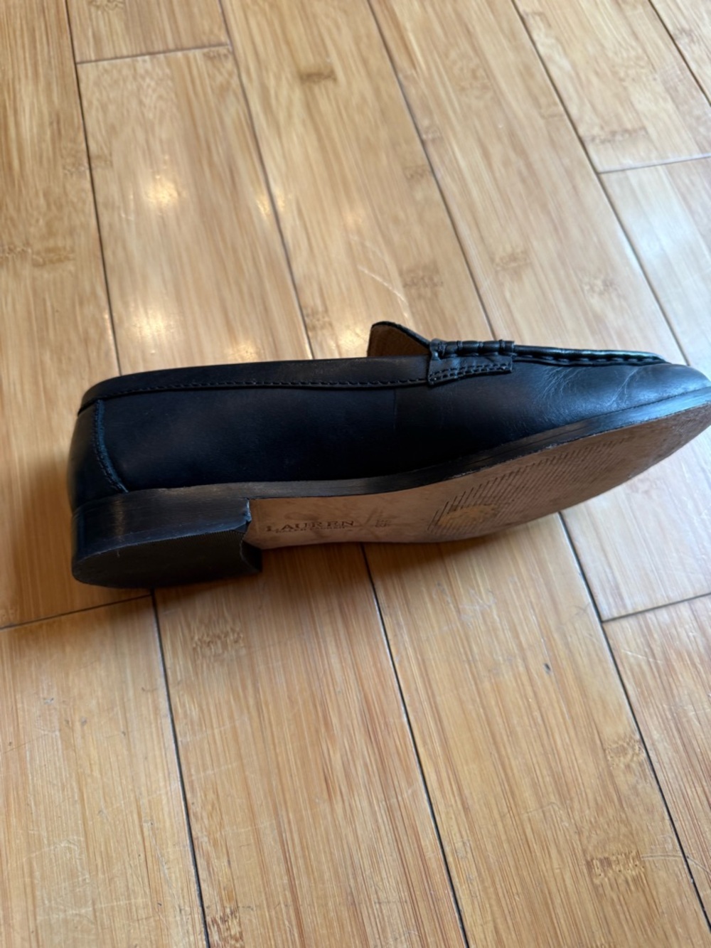 Classic Black Leather Ralph Lauren Penny Loafers - Women 6.5 - Picture 4 of 7